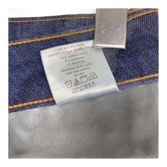 Ryb Ride Your Bike Women's Indigo Denim Jean Dark Wash Cycling Shorts US 26 - Picture 14 of 14